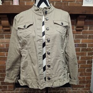 BACCINI BUTTON UP LONG SLEEVE JACKET LARGE